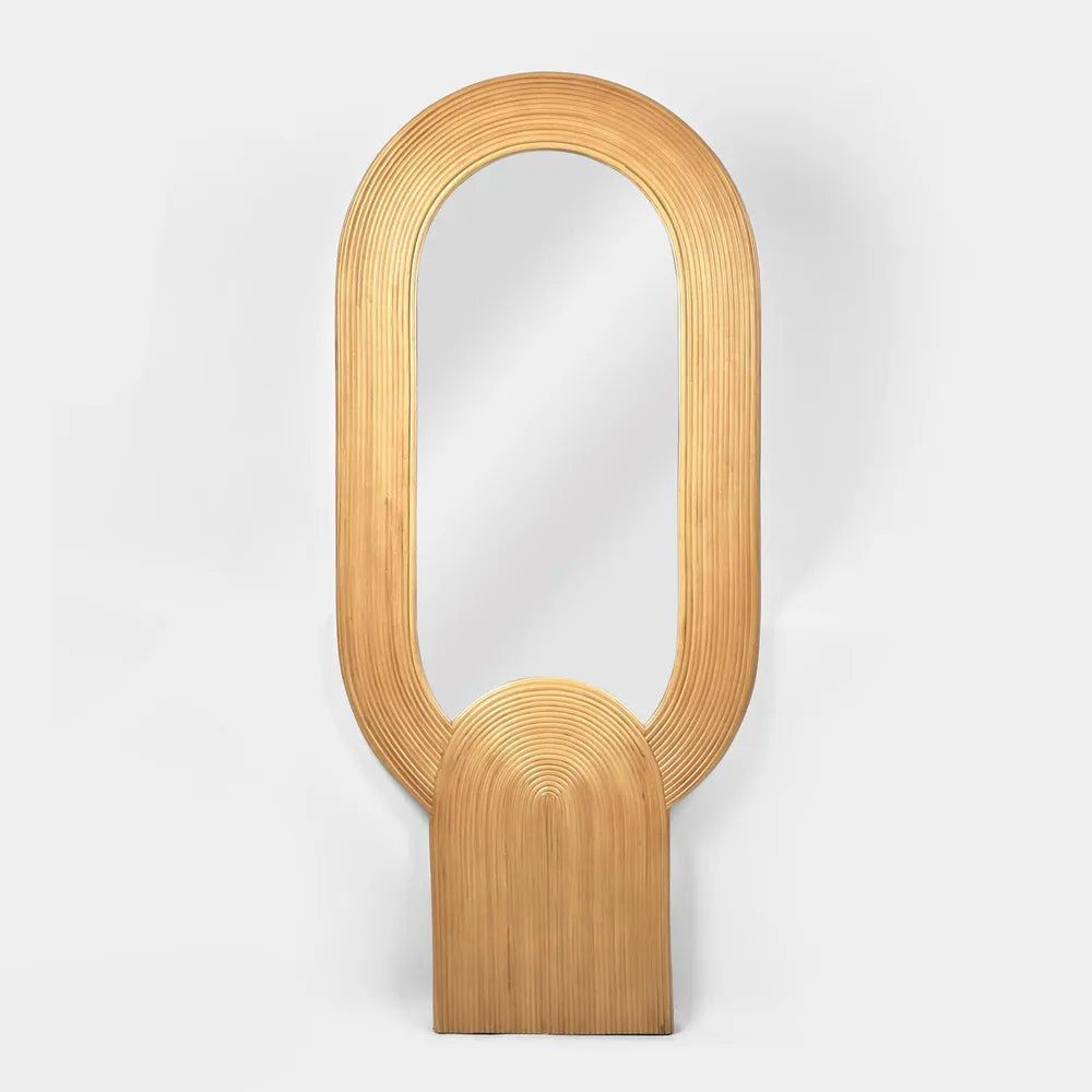 Amira Natural Rattan Floor Mirror Mirrors Direct