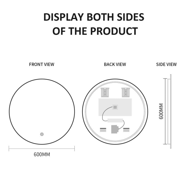 Salome Round Backlit Bathroom Mirror