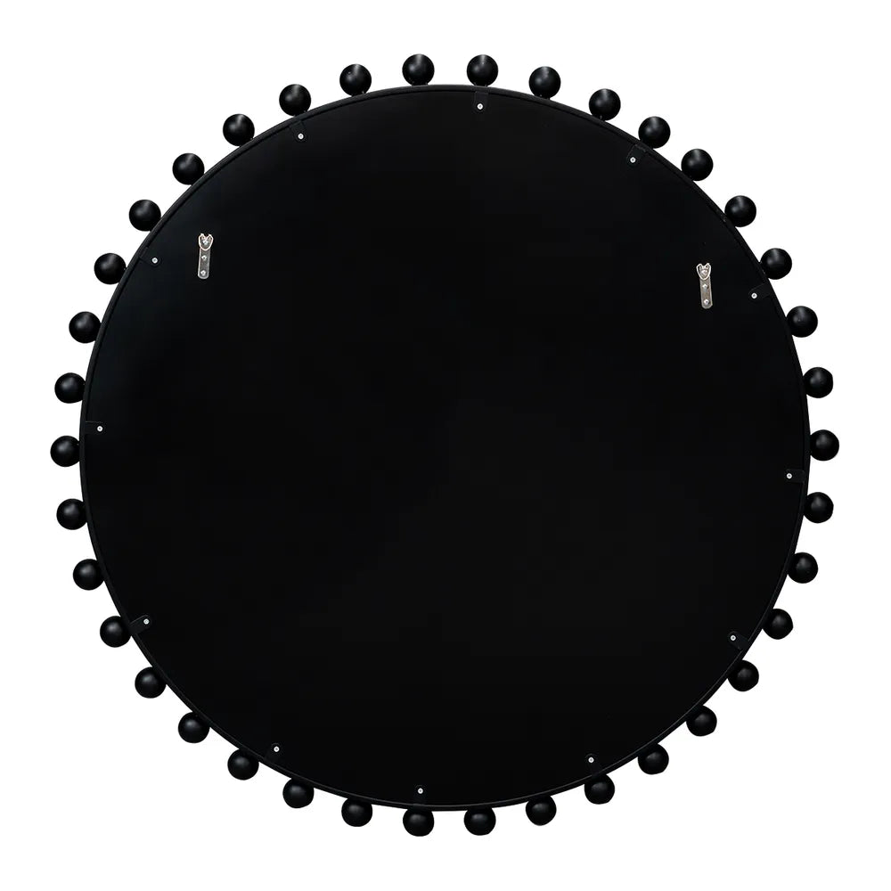 Birchgrove Black Beaded Round Mirror