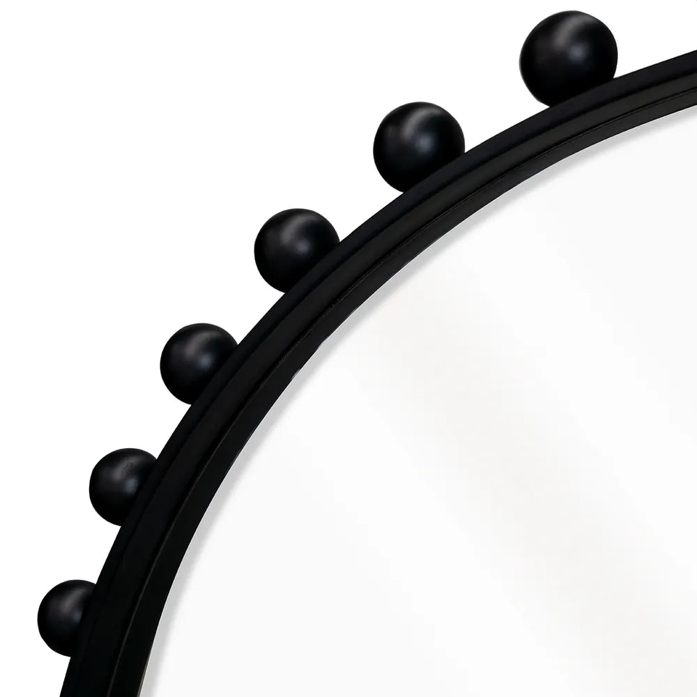 Birchgrove Black Beaded Round Mirror
