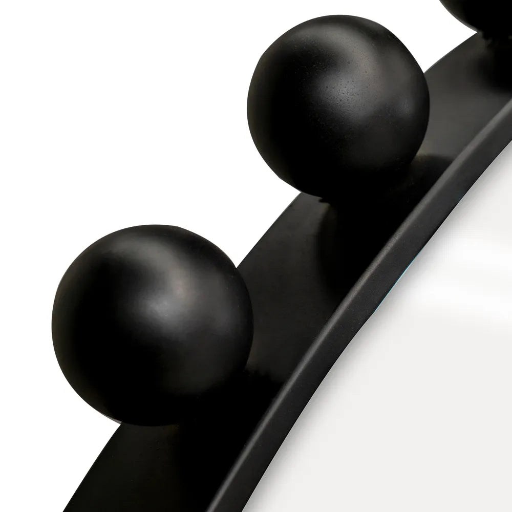 Birchgrove Black Beaded Round Mirror