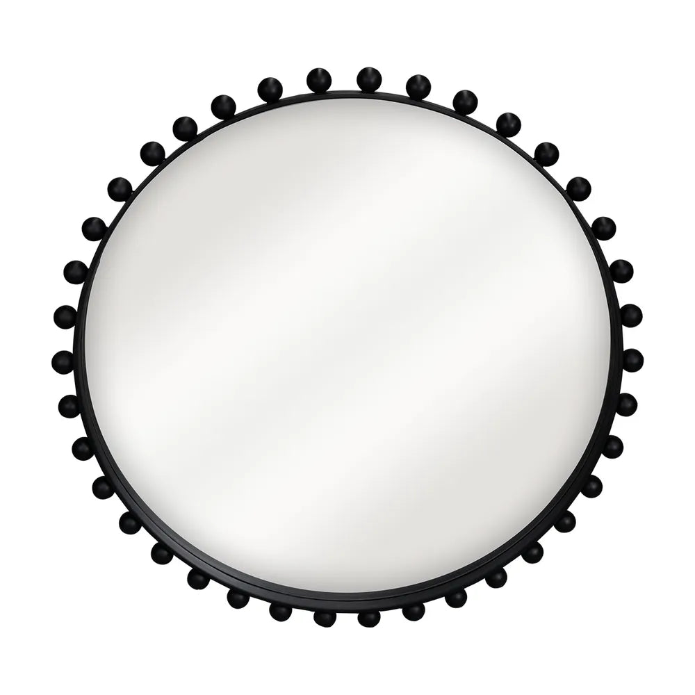 Birchgrove Black Beaded Round Mirror