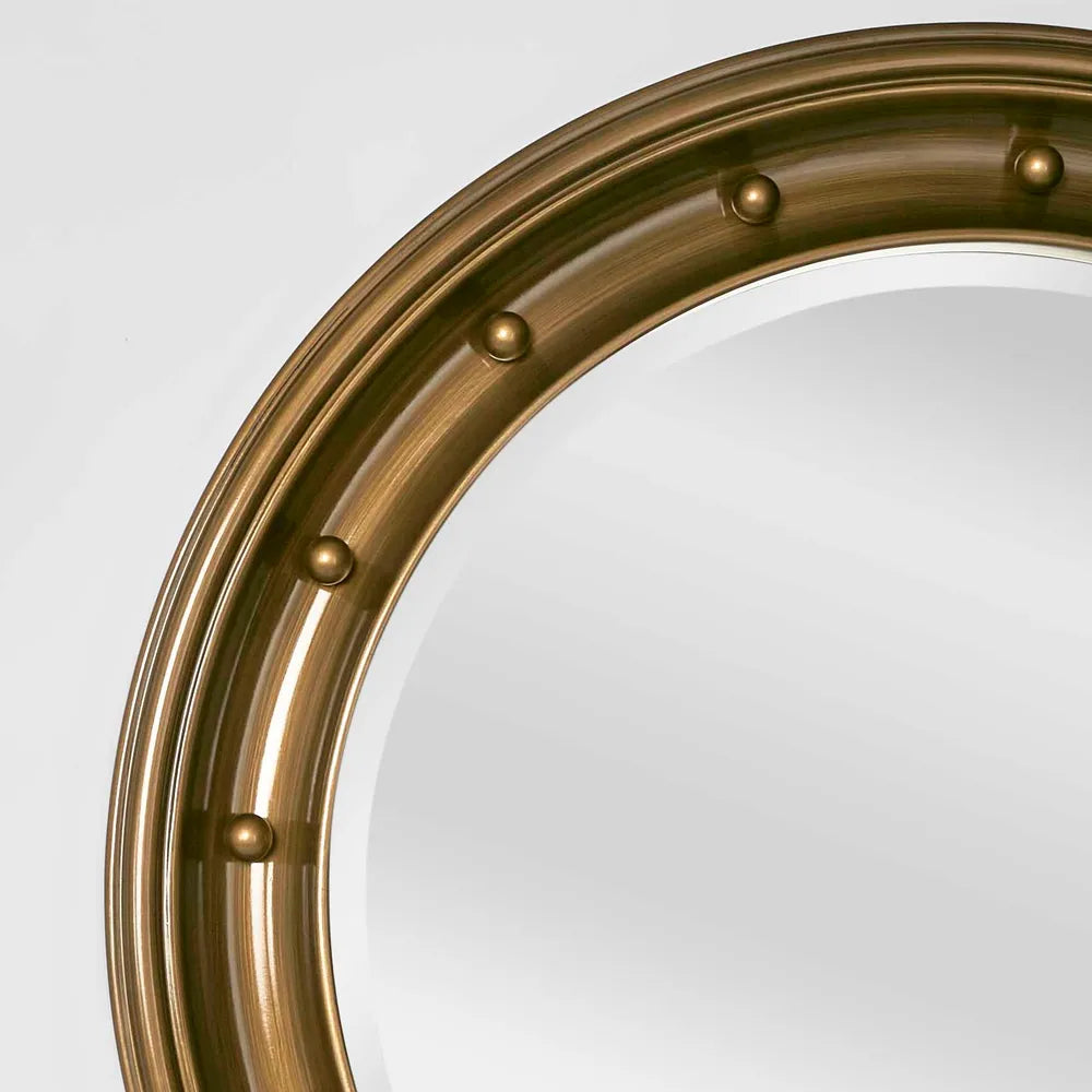 Cassia Round Burnt Gold Wall Mirror