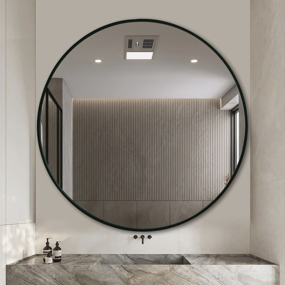 Haleth Black Round Timeless Mirror