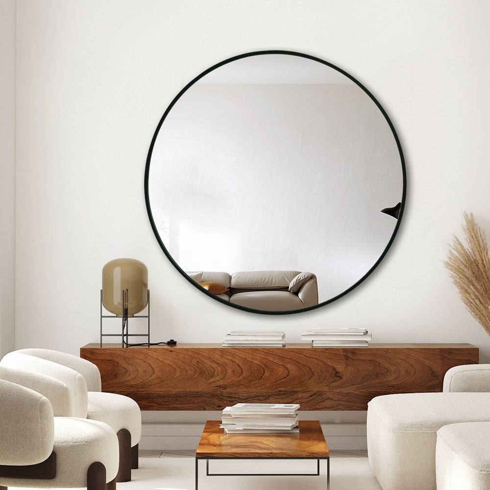 Haleth Black Round Timeless Mirror