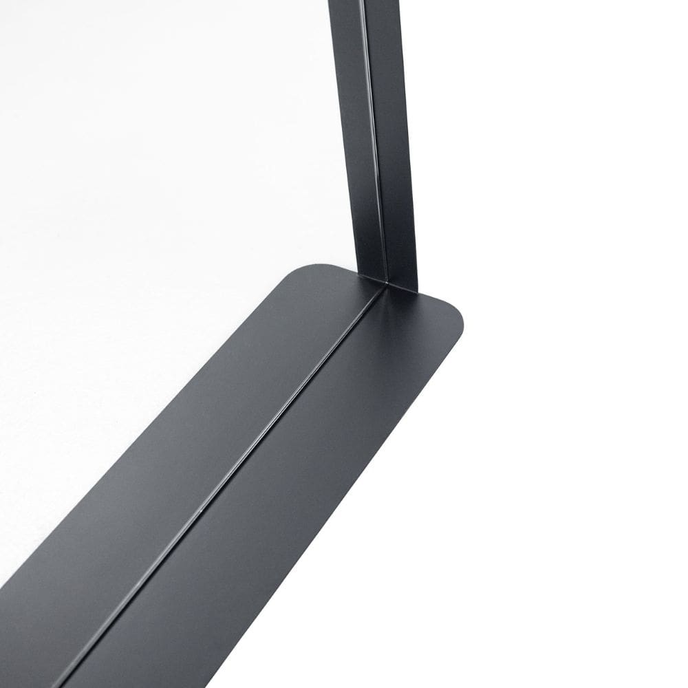 Helsinki Matt Black Bathroom Mirror with Shelf