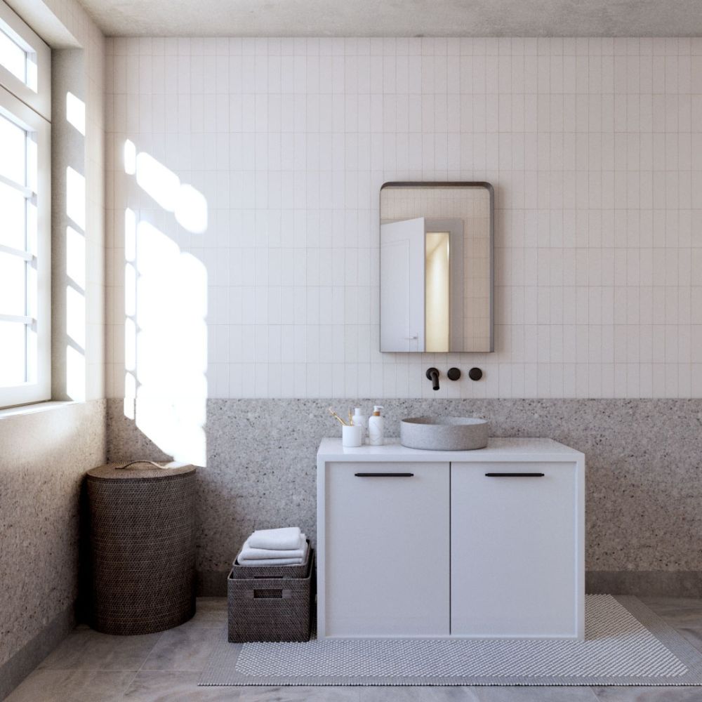 Helsinki Matt Black Bathroom Mirror with Shelf