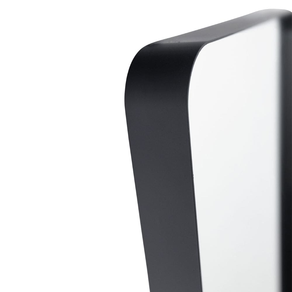 Helsinki Matt Black Bathroom Mirror with Shelf