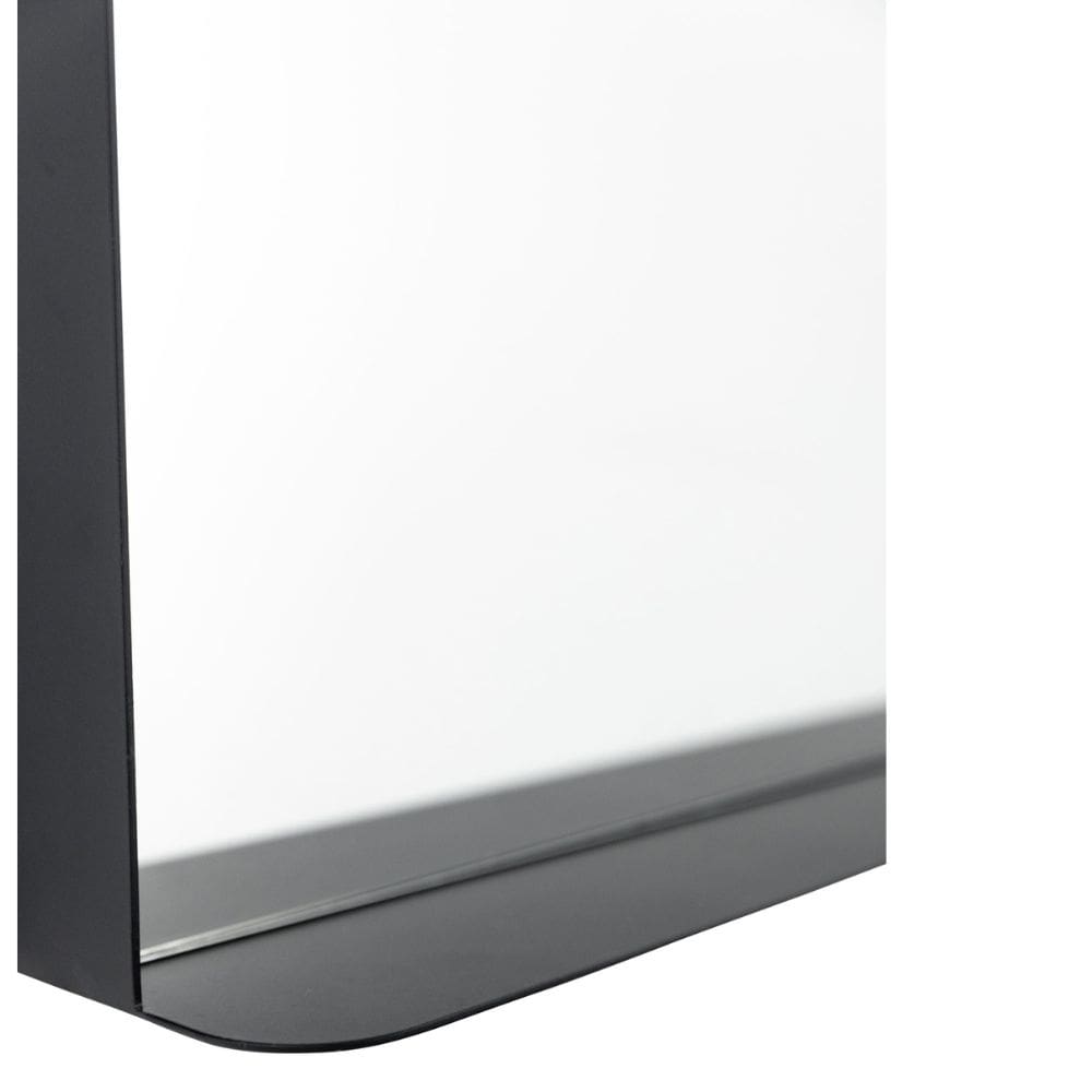 Helsinki Matt Black Bathroom Mirror with Shelf