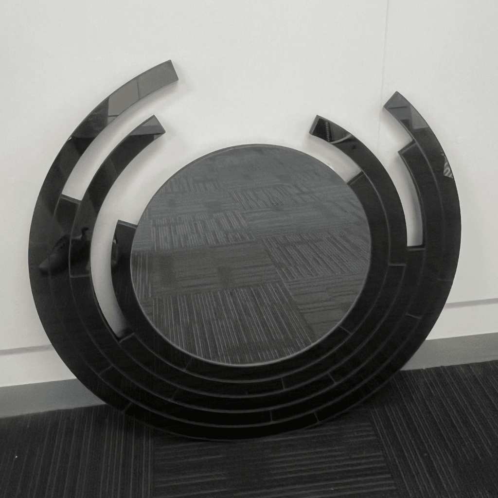 Jamila Black Frameless Round Wall Mirror