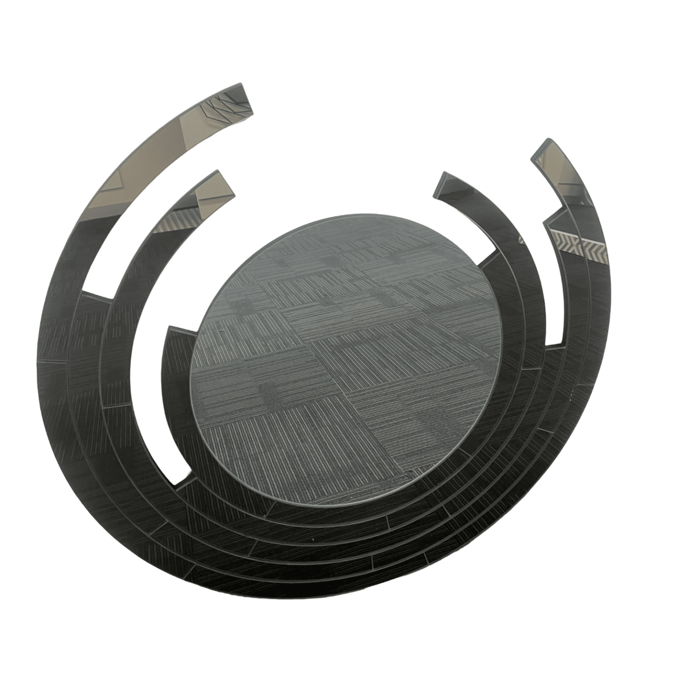 Jamila Black Frameless Round Wall Mirror