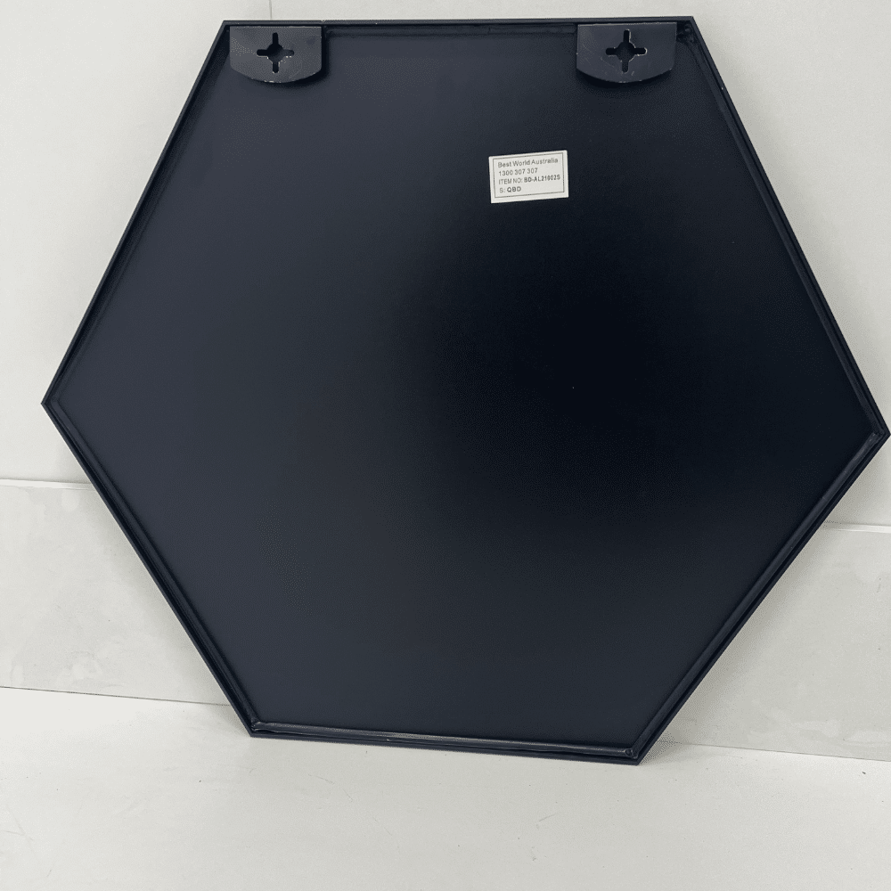 Korvyn Black Hexagon Wall Mirror