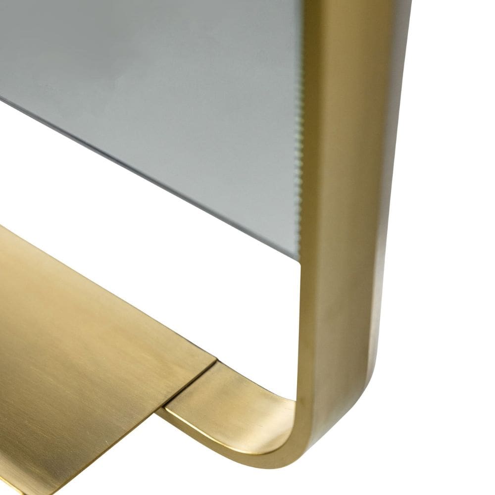 Lyon Brushed Brass Mirror with Shelf