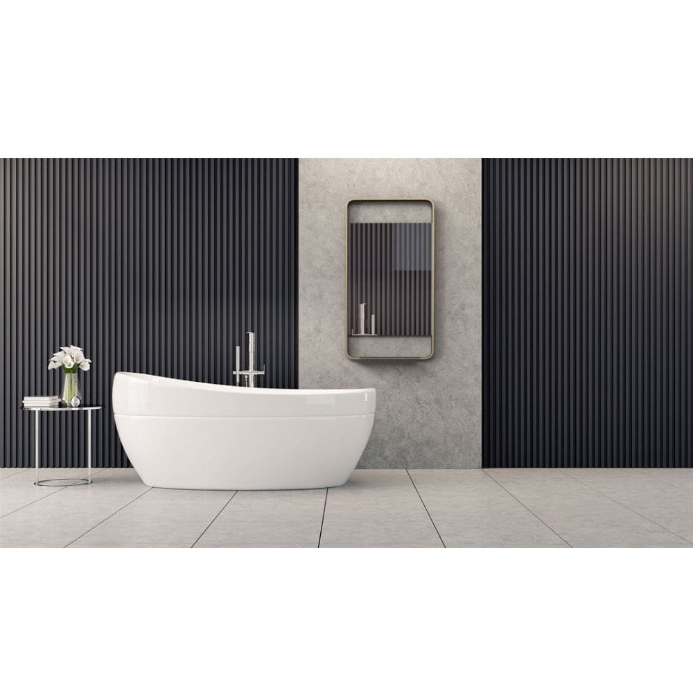 Lyon Brushed Brass Mirror with Shelf