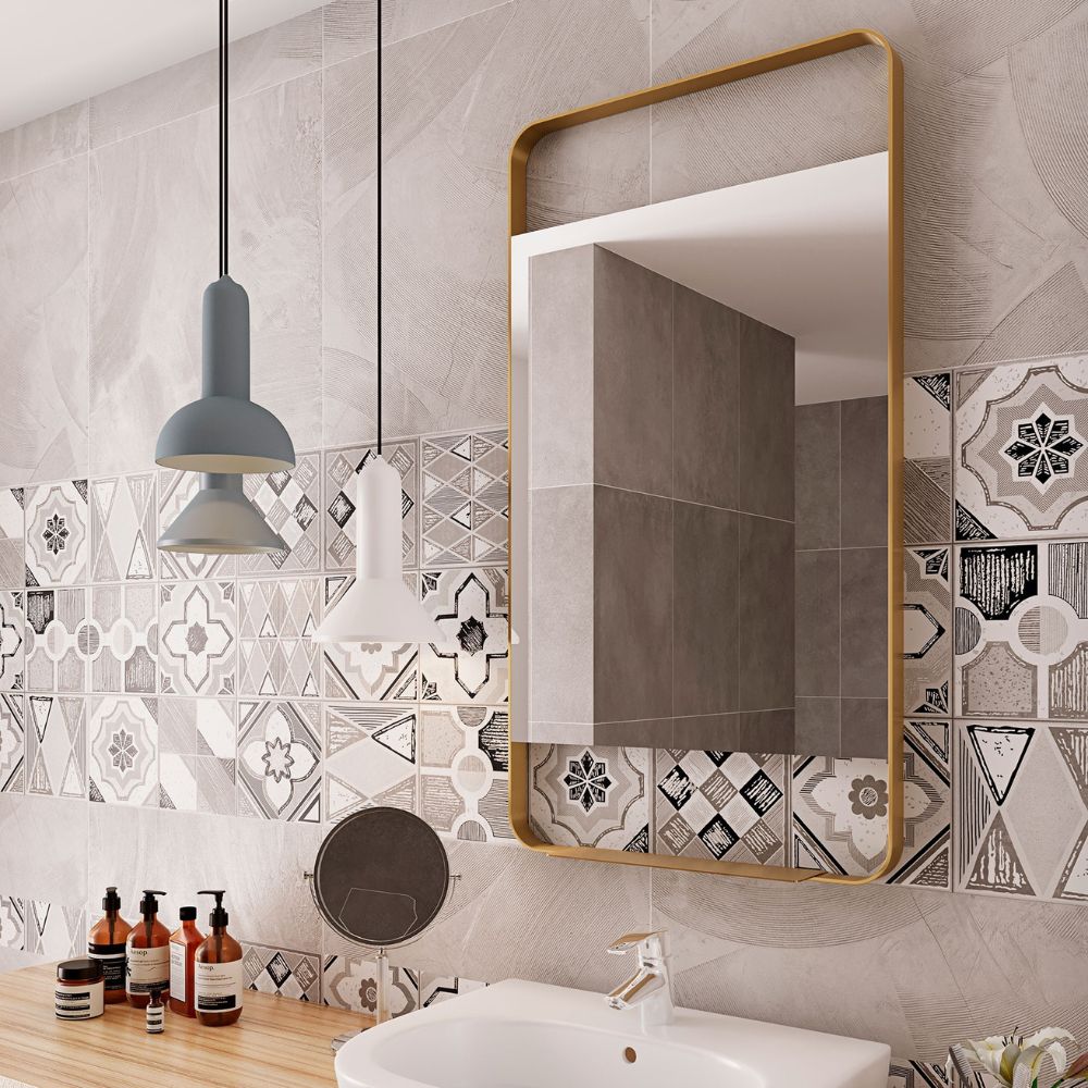 Lyon Brushed Brass Mirror with Shelf