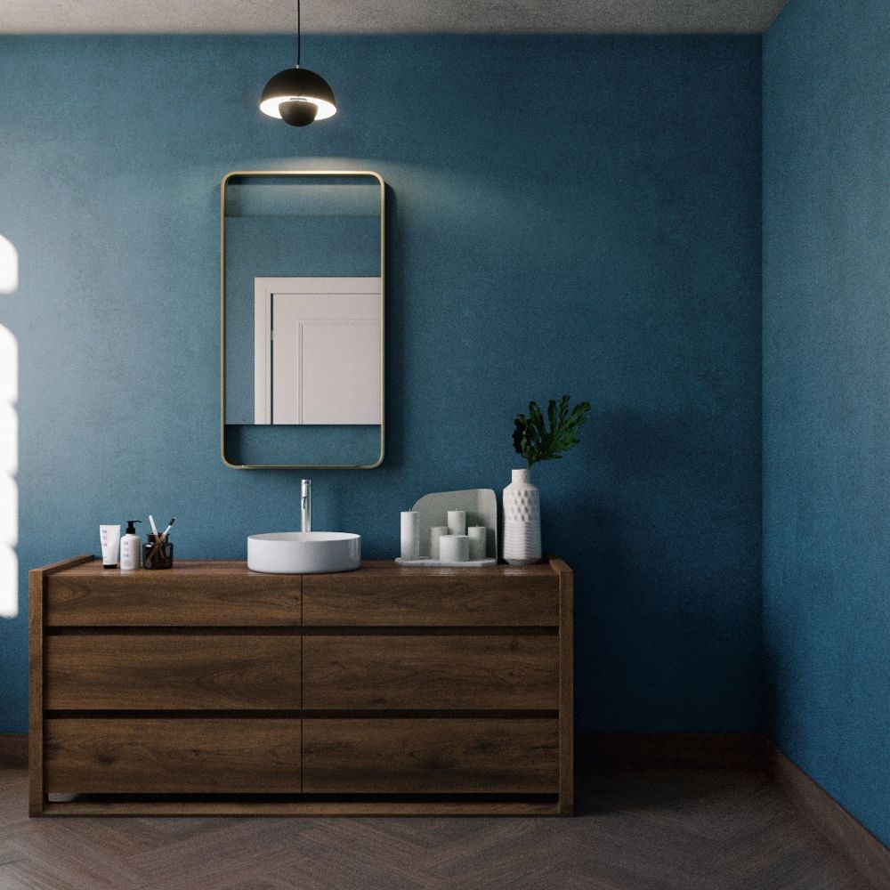 Lyon Brushed Brass Mirror with Shelf