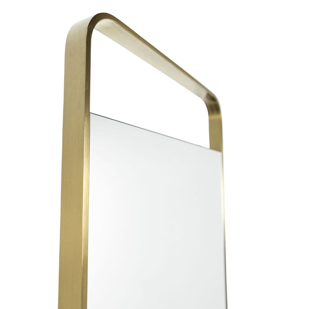 Lyon Brushed Brass Mirror with Shelf