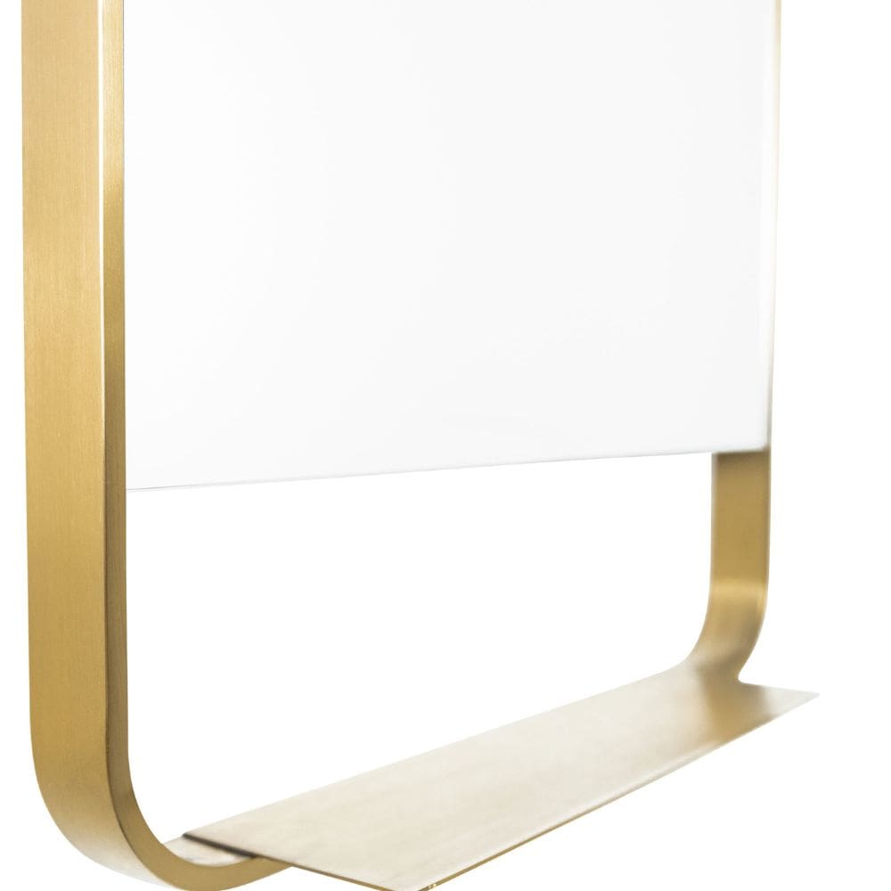 Lyon Brushed Brass Mirror with Shelf