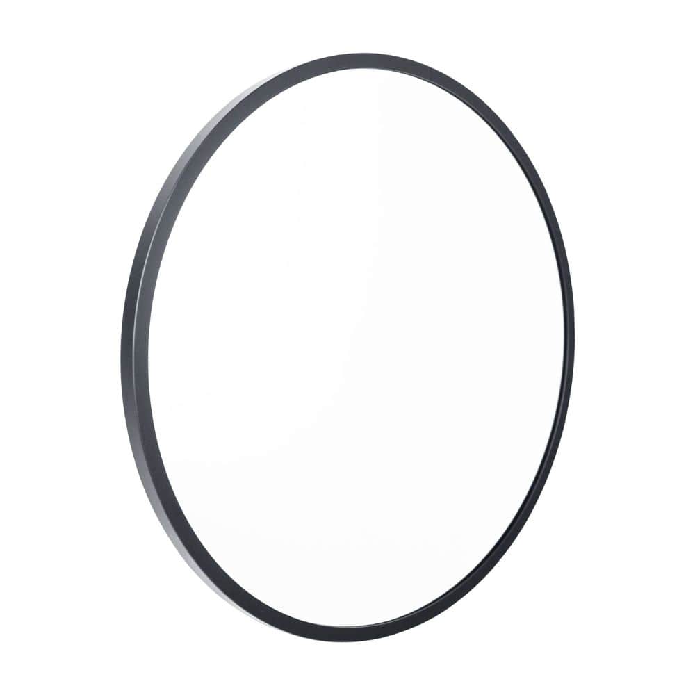 Madrid Black Round Bathroom Mirror