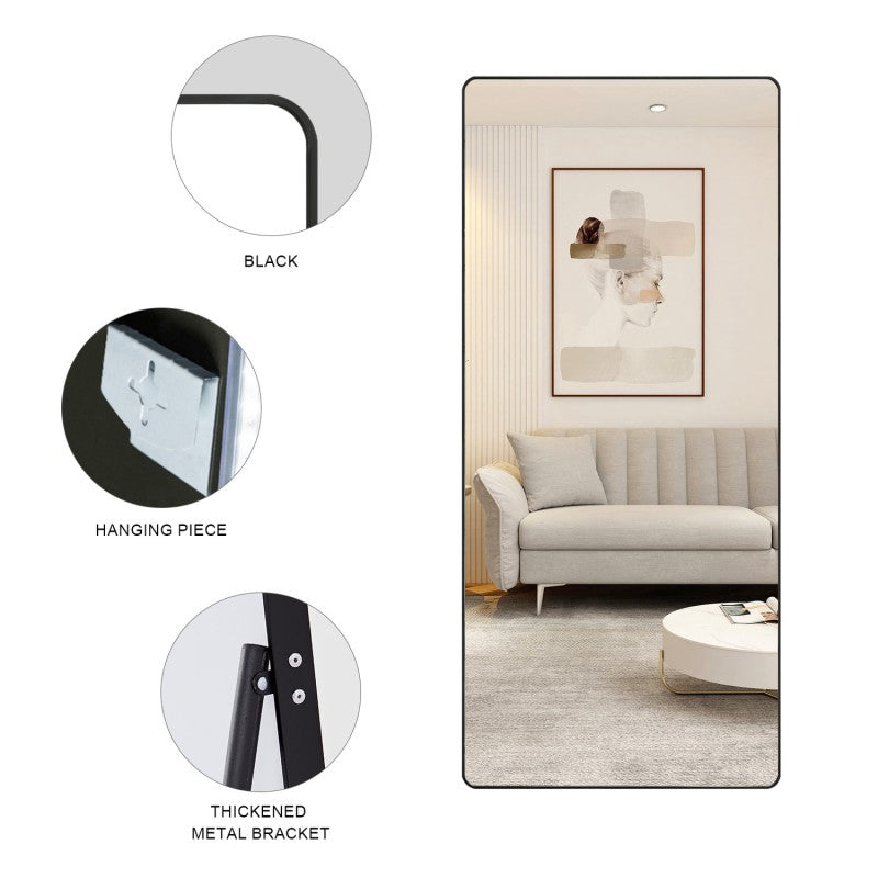 Lux Black Framed Full Length Mirror