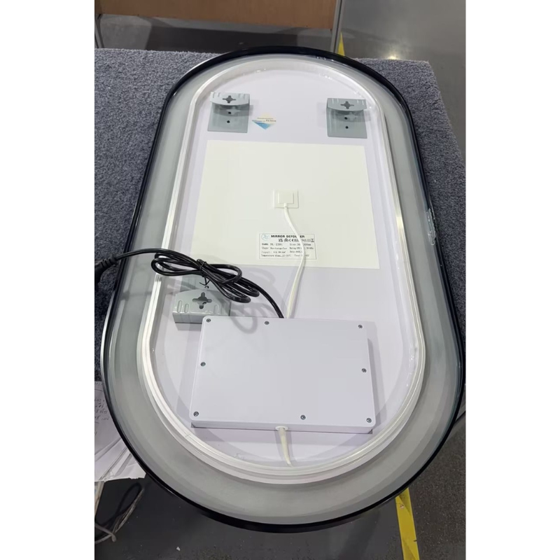 Rowena Black Framed Oval LED Mirror