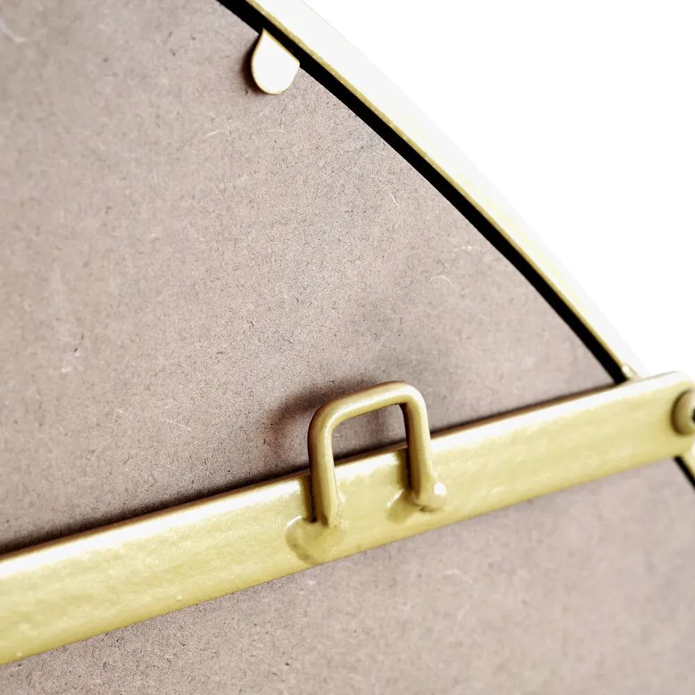 Rozala Gold Round Panel Wall Mirror