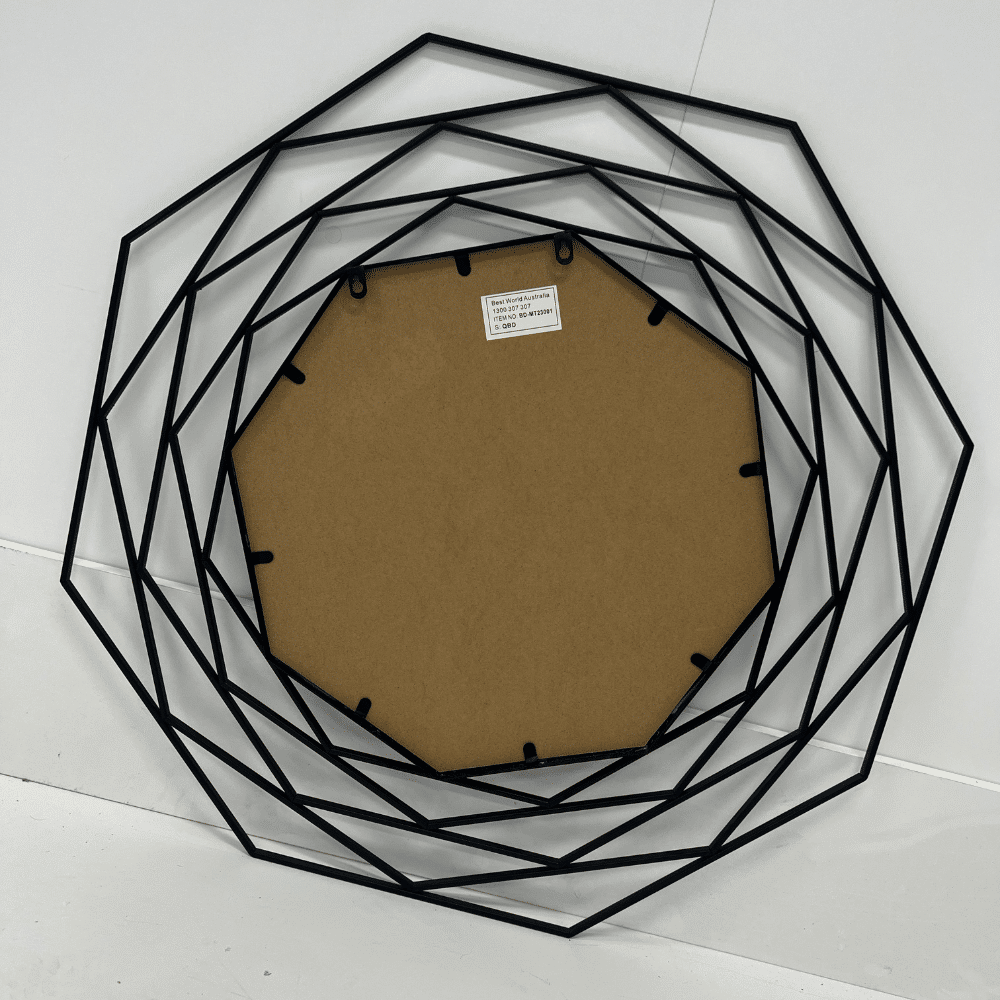 Ryland Black Steel Octagon Wall Mirror