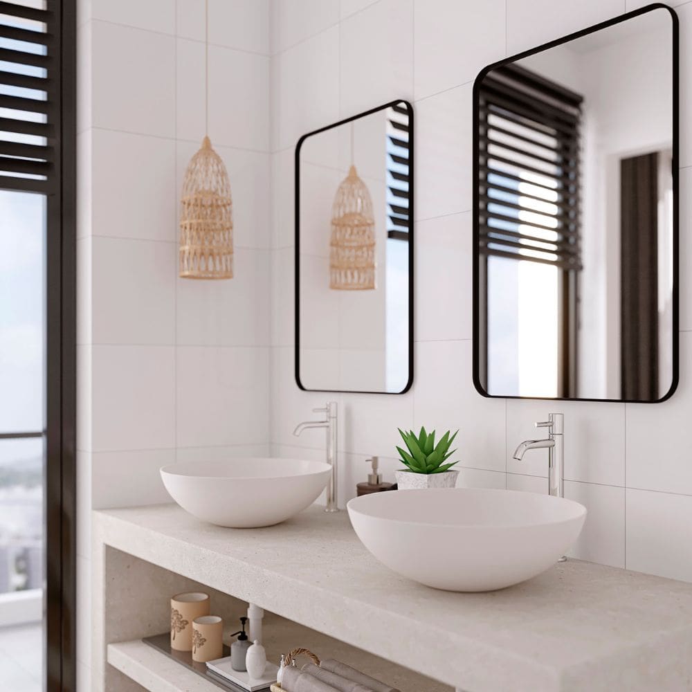 Sienna Black Rectangle Mirror