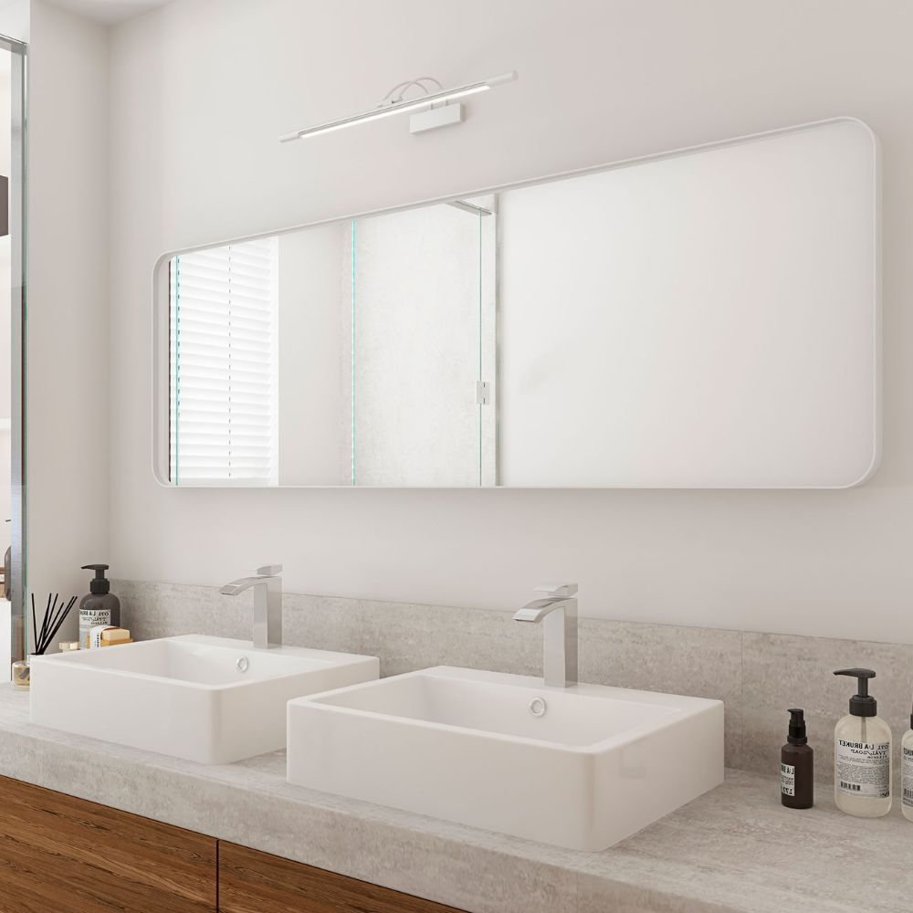 Sienna White Recessed Frame Wall Mirror