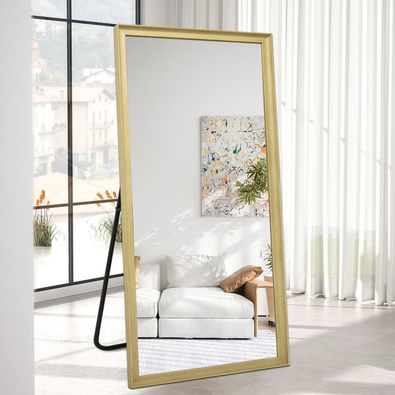 Vashly Natural Floor Mirror