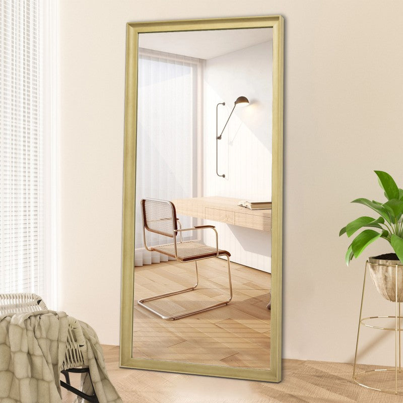 Vashly Natural Floor Mirror