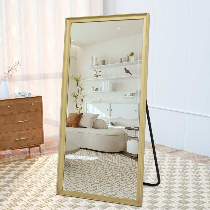 Vashly Natural Floor Mirror