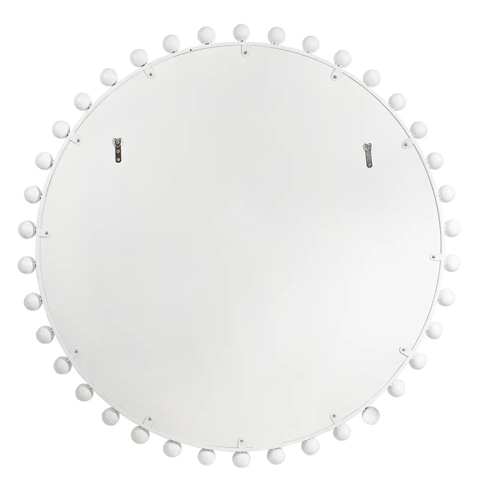 Birchgrove White Beaded Round Mirror