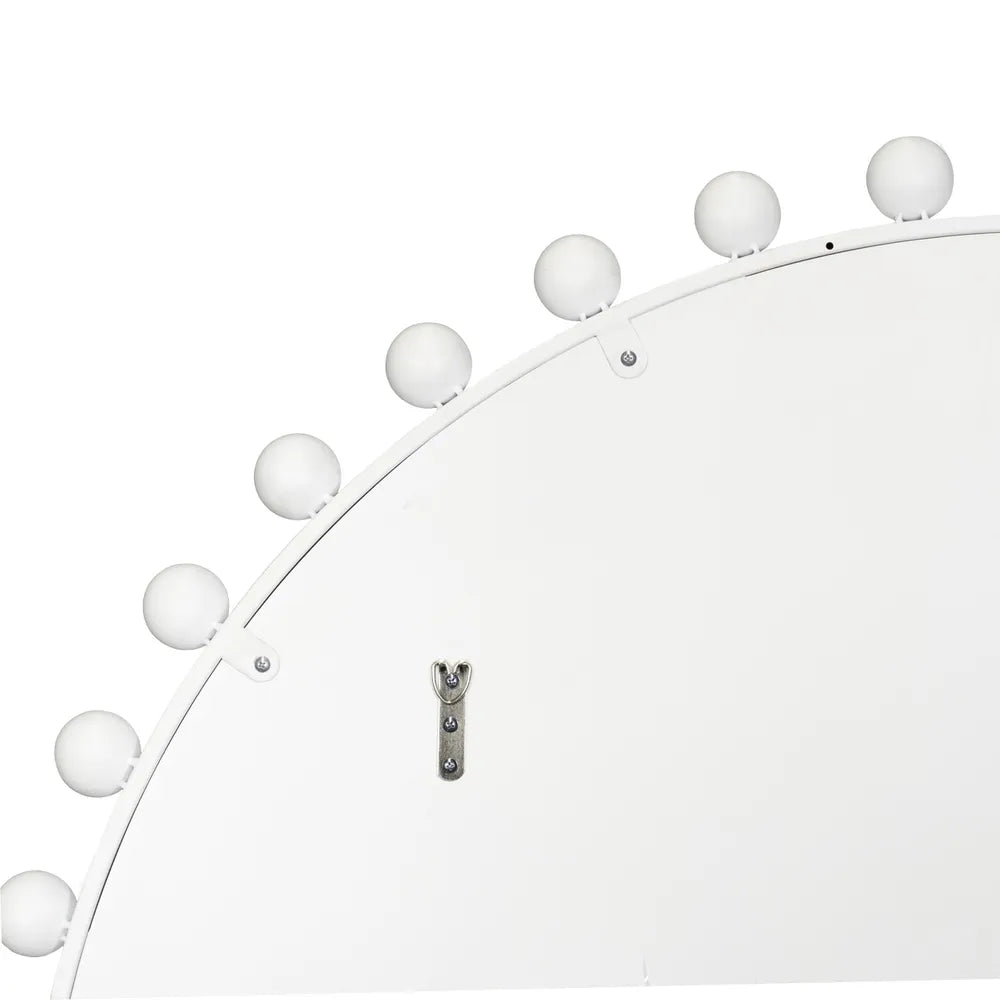 Birchgrove White Beaded Round Mirror