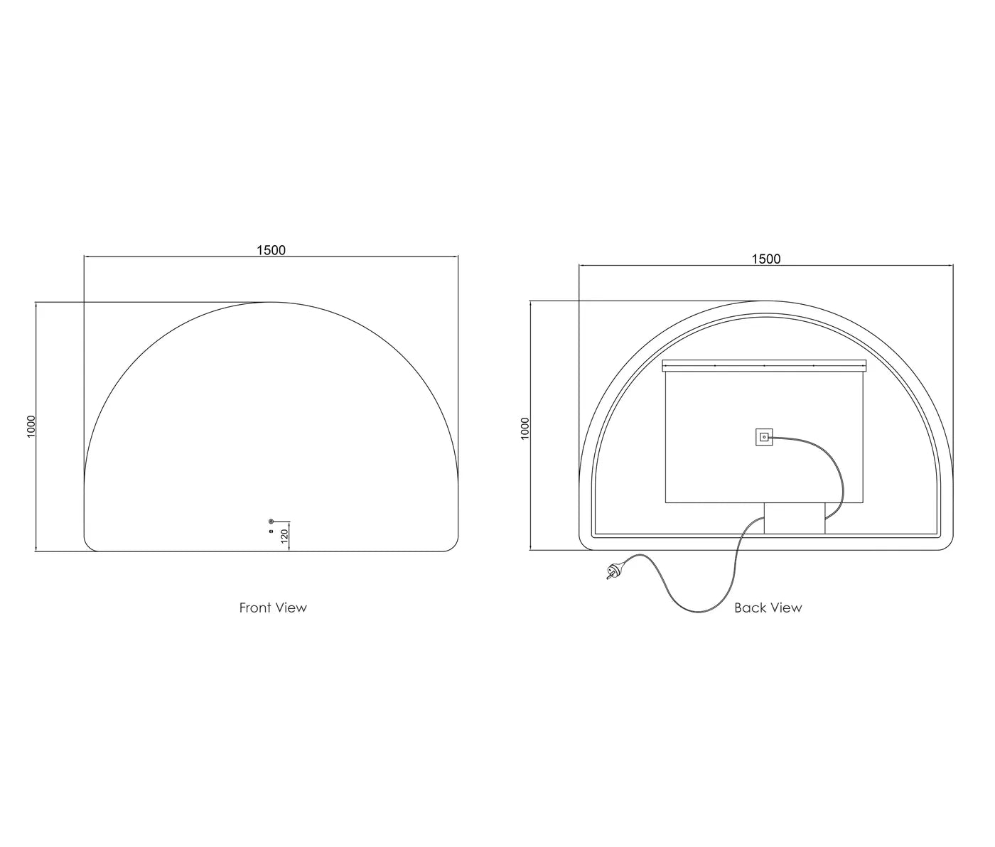 Moon Arched Frameless LED Mirror