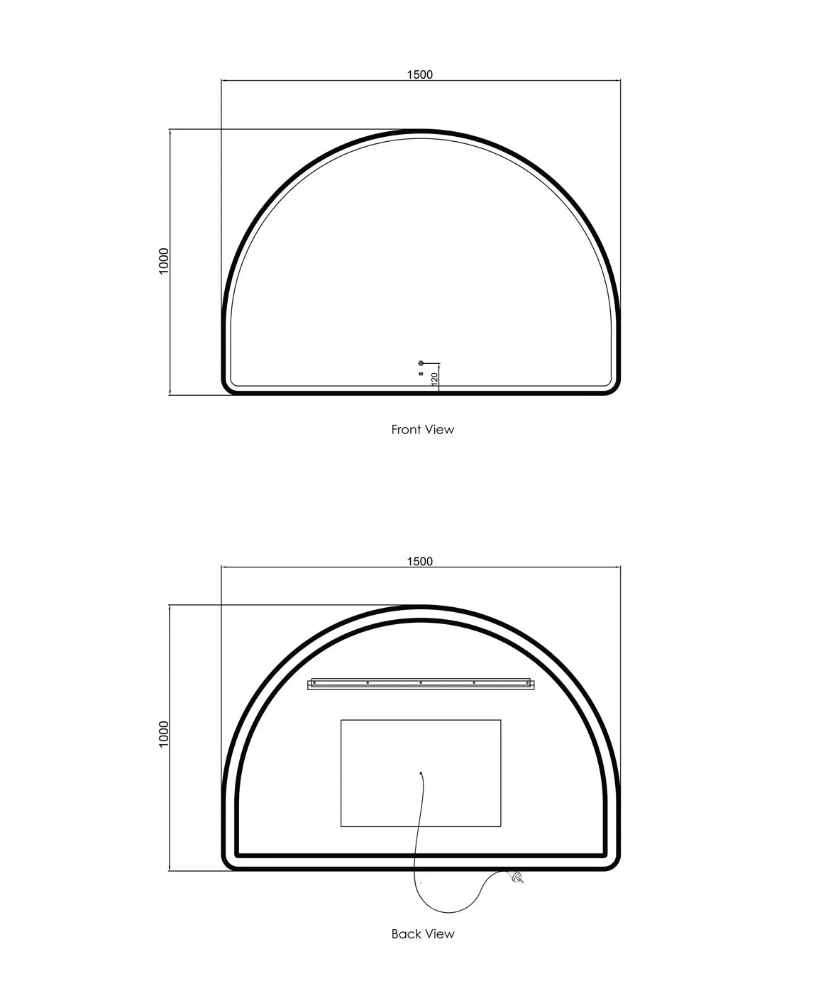 Moon Arched Gold Framed LED Mirror
