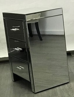 Mirrored Modern Bedside with 3 drawers