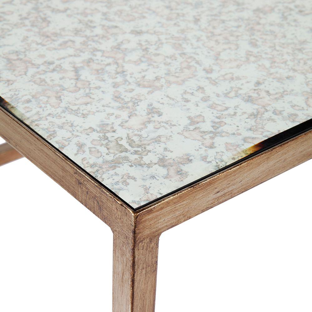 Cocktail Mirrored Nesting Coffee Table - Antique Gold