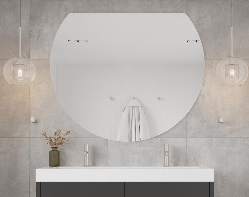 Hamilton D-Shaped Polished Edge Mirror