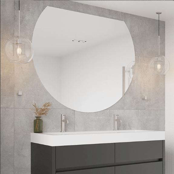 Hamilton D-Shaped Polished Edge Mirror