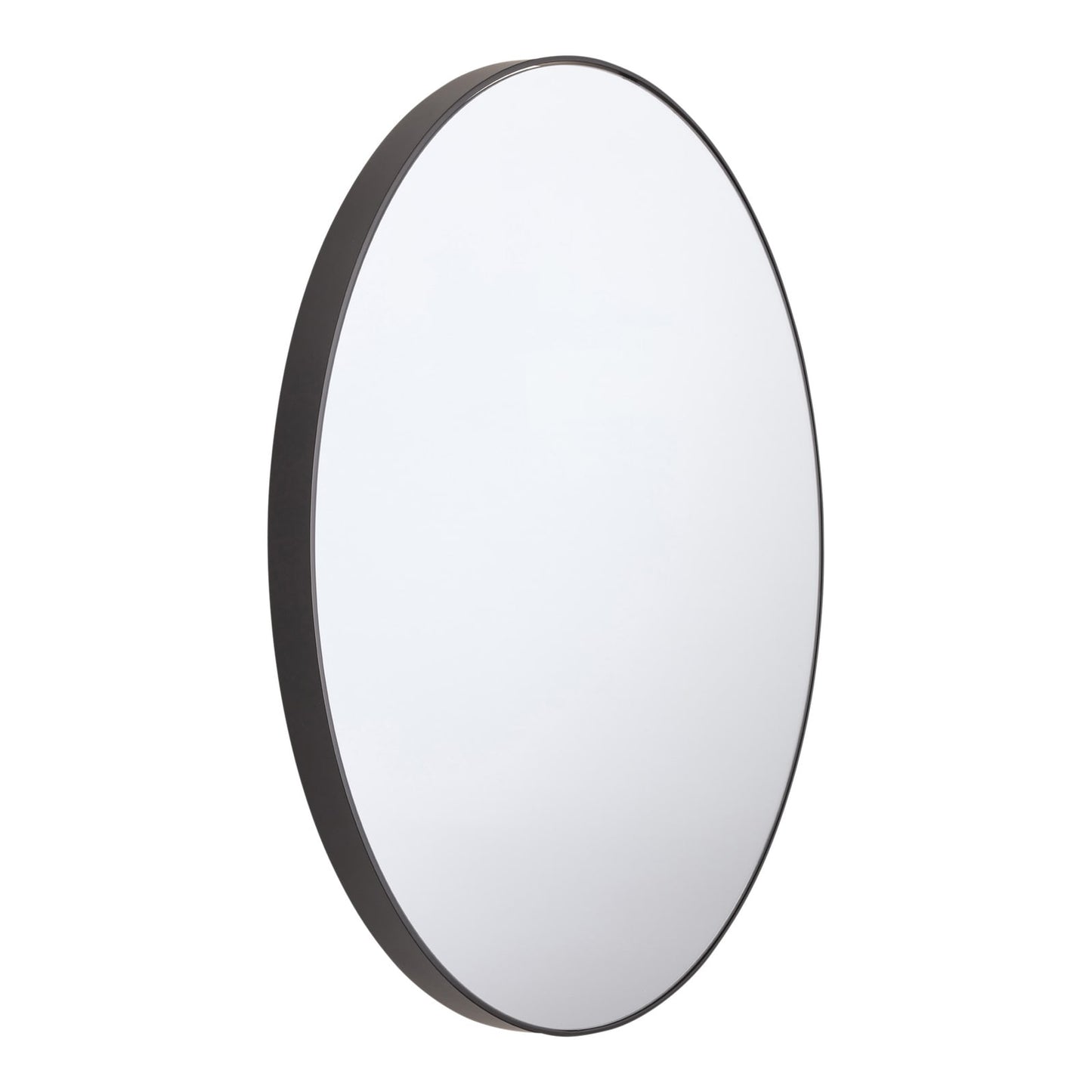 Miles Black Round Mirror