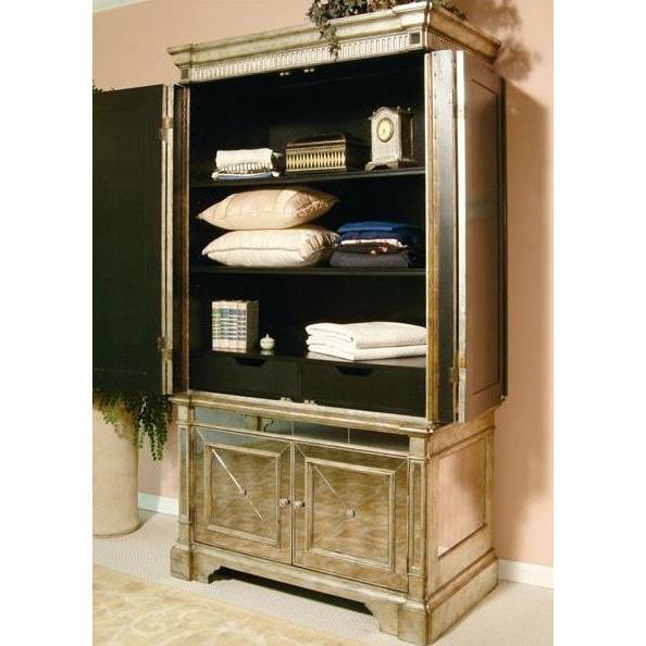 Mirrored Storage Cabinet Antique Ribbed