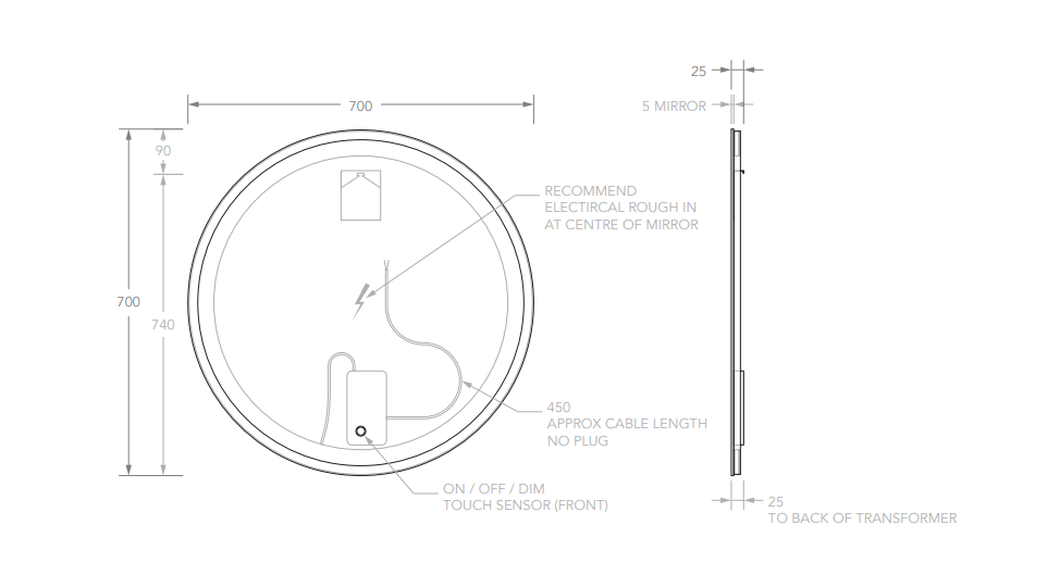 Radiance Round LED Mirror