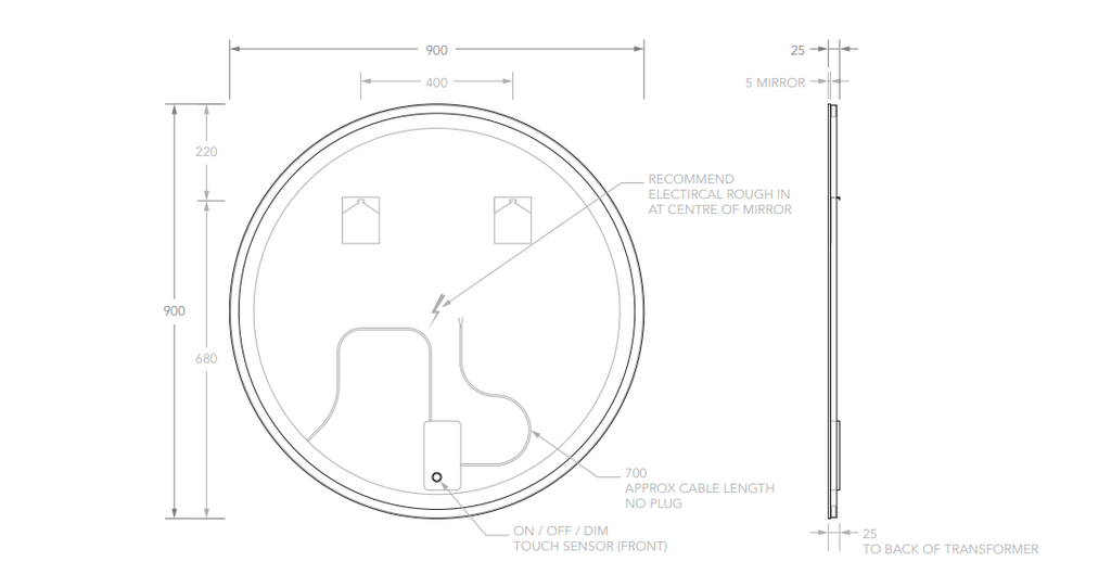 Radiance Round LED Mirror