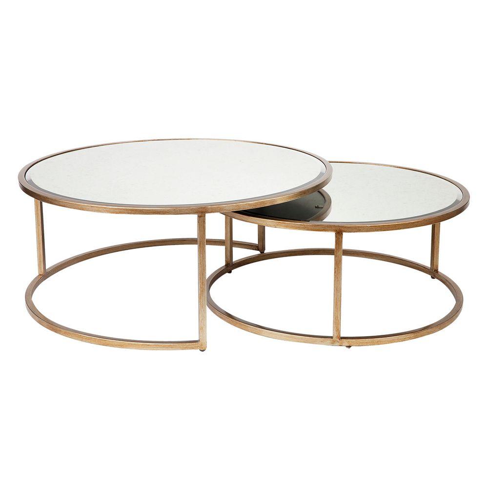 Serene Nesting Coffee Tables - Antique Gold