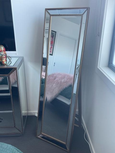 Zeta Cheval Mirror - Antique Gold