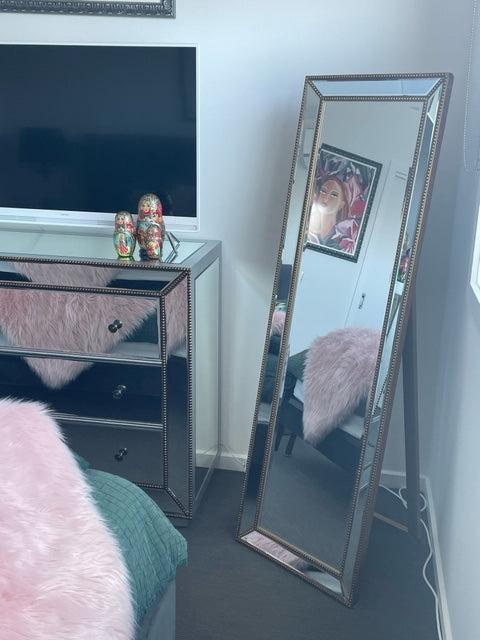 Zeta Cheval Mirror - Antique Gold