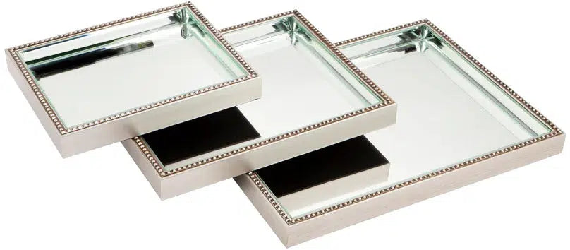 Zeta Mirror Tray - Antique Silver