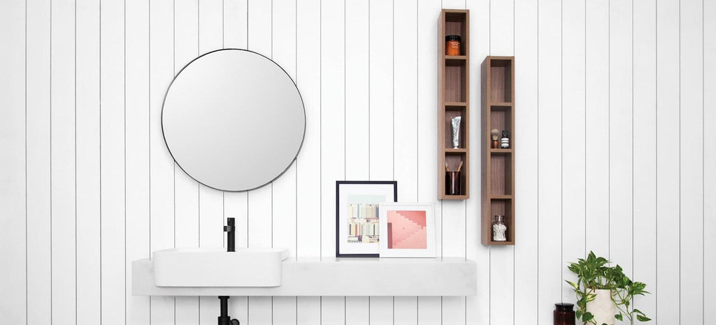 Oasis Black Round Mirror
