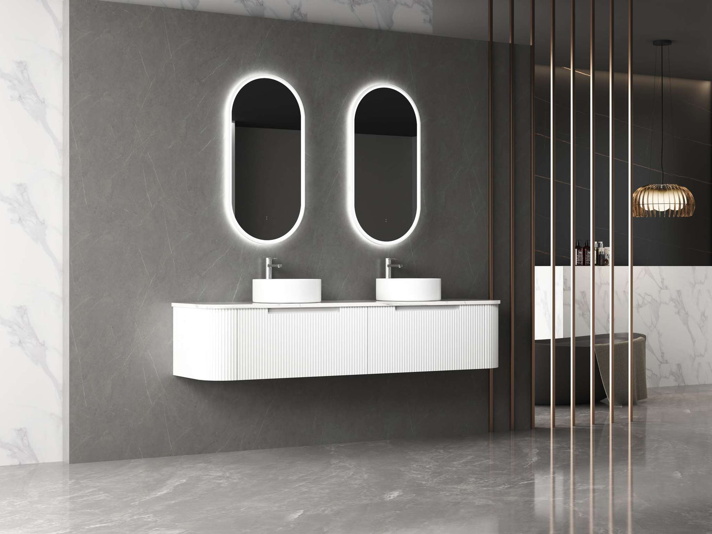 Beau Monde Pill Shape LED Mirror